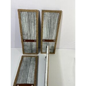 4 pcs vintage wall plaque jute rope for home decor rustic flowers hanging art